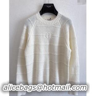 ​Super Quality Celine Logo Sweater 1108 White 2024