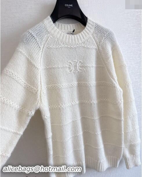 ​Super Quality Celine Logo Sweater 1108 White 2024