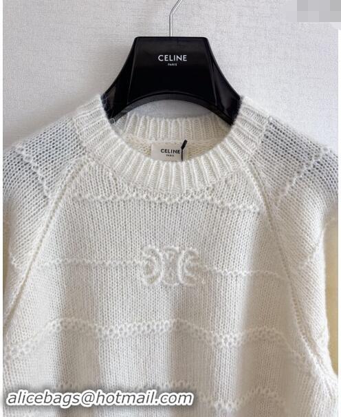 ​Super Quality Celine Logo Sweater 1108 White 2024