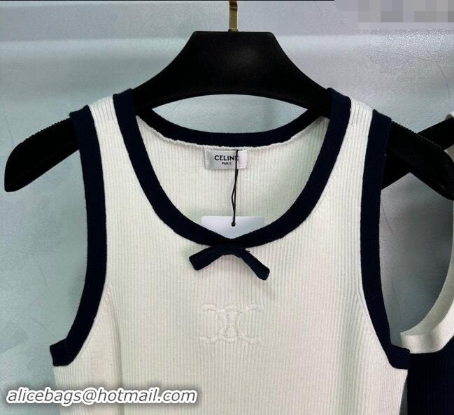 ​Well Crafted Celine Bow Vest 1108 White/Black 2024