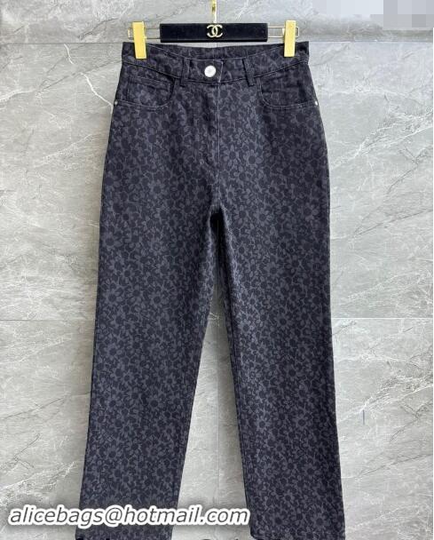 Big Discount Chanel Bloom Denim Jeans Pants 1108 Black 2024