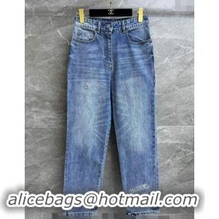 Top Grade Chanel Heart Denim Jeans Pants 1108 Blue 2024