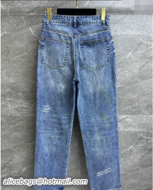 Top Grade Chanel Heart Denim Jeans Pants 1108 Blue 2024