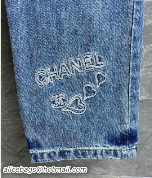 Top Grade Chanel Heart Denim Jeans Pants 1108 Blue 2024