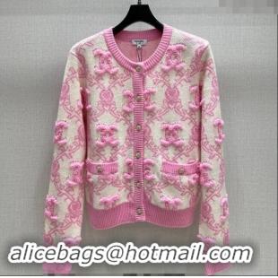 Famous Brand Chanel Raised CC Cardigan 1108 Pink 2024