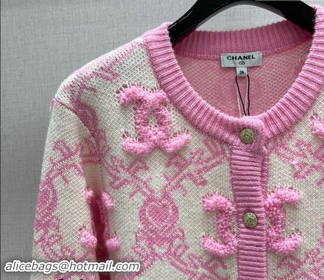 Famous Brand Chanel Raised CC Cardigan 1108 Pink 2024