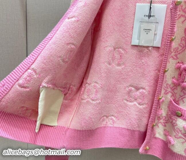 Famous Brand Chanel Raised CC Cardigan 1108 Pink 2024