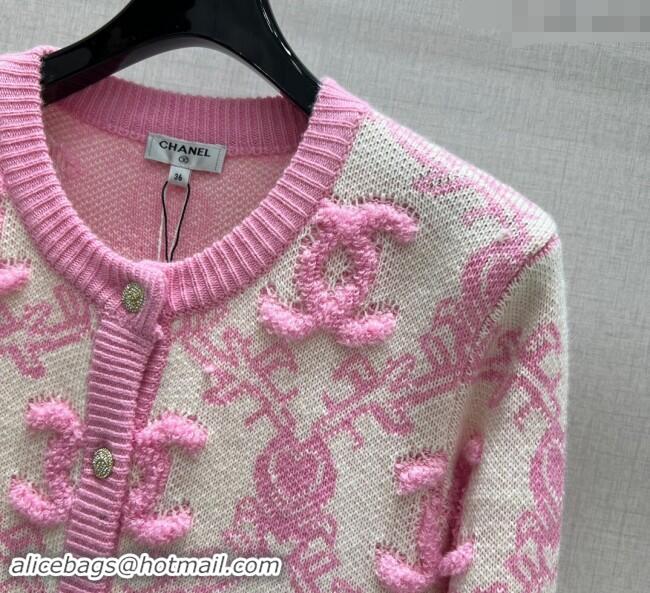 Famous Brand Chanel Raised CC Cardigan 1108 Pink 2024