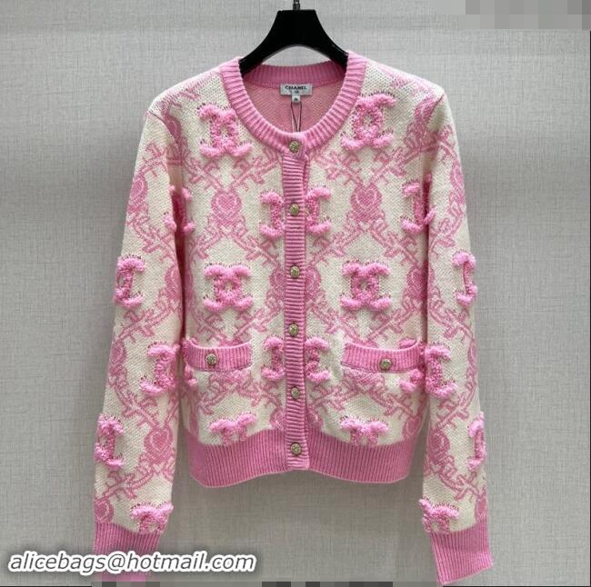 Famous Brand Chanel Raised CC Cardigan 1108 Pink 2024