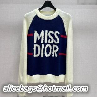 ​Top Grade Dior Miss Dior Sweater 1108 Navy Blue/White 2024