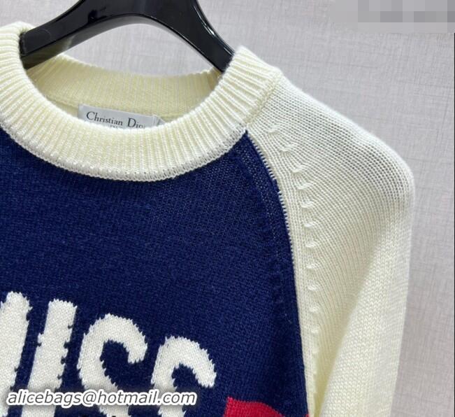 ​Top Grade Dior Miss Dior Sweater 1108 Navy Blue/White 2024