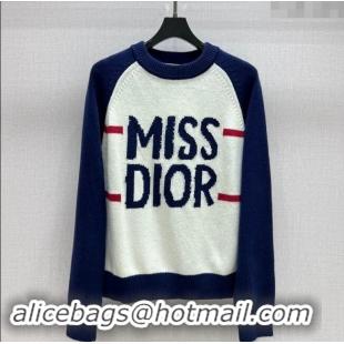 Low Cost Dior Miss Dior Sweater 1108 Navy Blue/White 2024