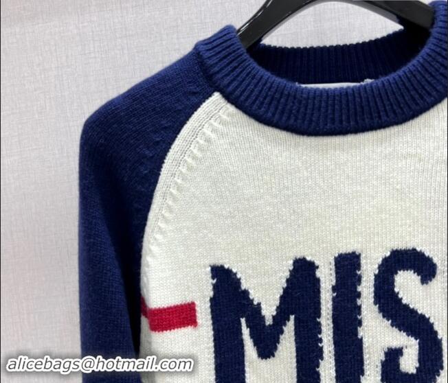 Low Cost Dior Miss Dior Sweater 1108 Navy Blue/White 2024