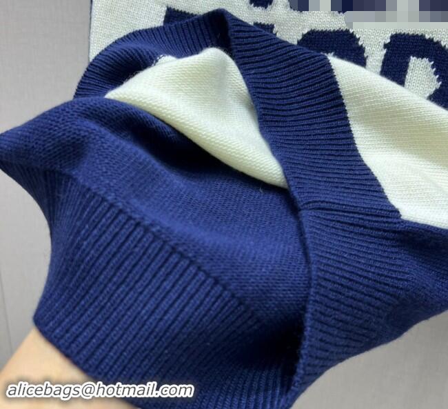 Low Cost Dior Miss Dior Sweater 1108 Navy Blue/White 2024