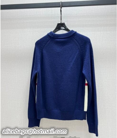 Low Cost Dior Miss Dior Sweater 1108 Navy Blue/White 2024