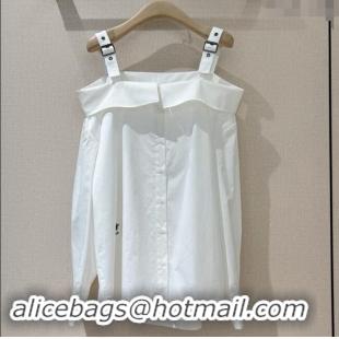 Discount Dior Shoulder Strap Shirt 1108 White 2024