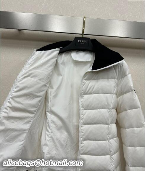 Luxury Discount Prada Down Jacket with Buckle 110802 White 2024