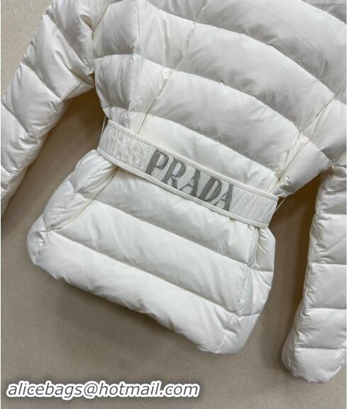 Luxury Discount Prada Down Jacket with Buckle 110802 White 2024