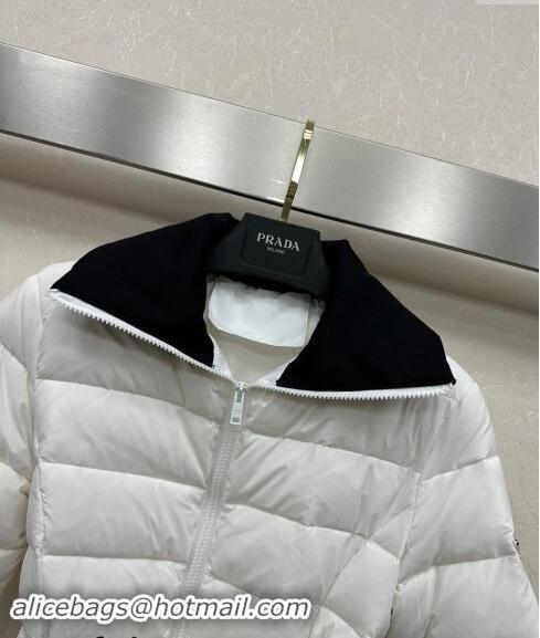 Luxury Discount Prada Down Jacket with Buckle 110802 White 2024