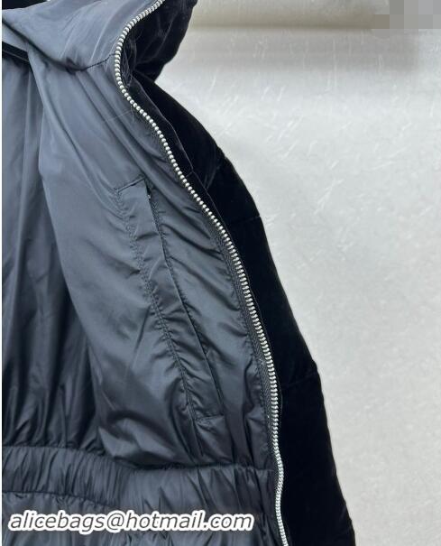 Market Sells Prada Velvet Down Jacket 1108 Black 2024