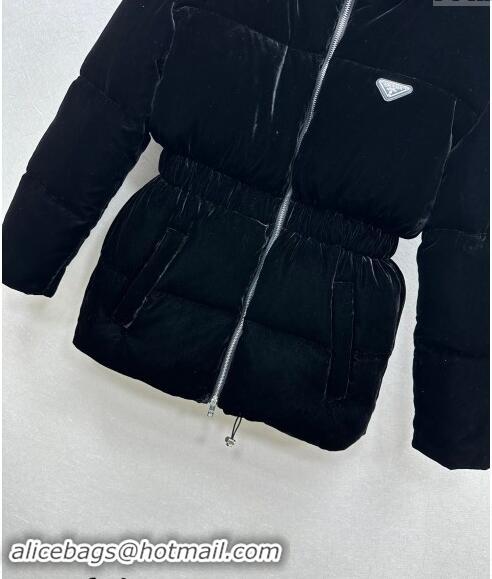 Market Sells Prada Velvet Down Jacket 1108 Black 2024