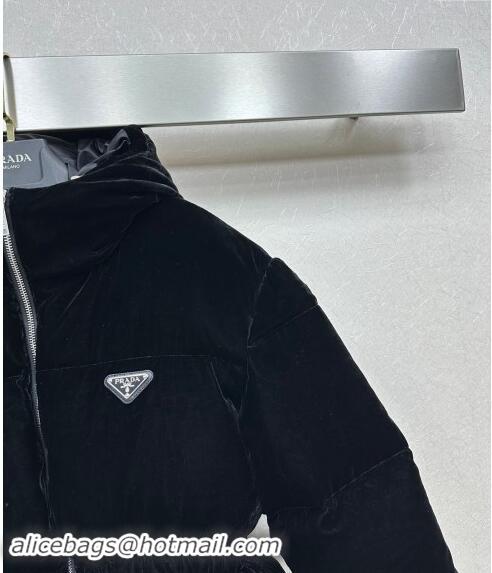 Market Sells Prada Velvet Down Jacket 1108 Black 2024