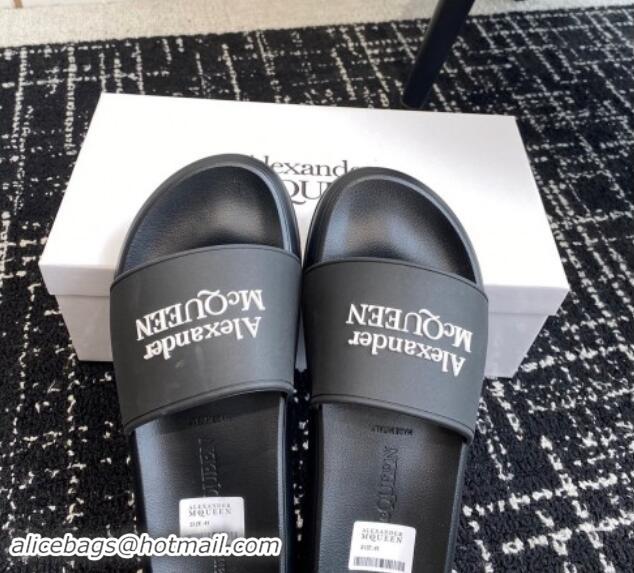 Popular Style Alexander McQueen TPU Slide Sandals Black/White 430120