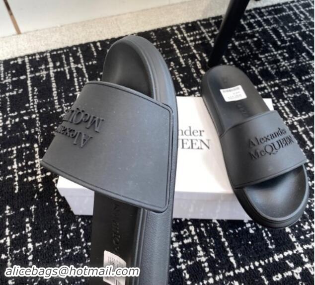 Top Grade Alexander McQueen TPU Slide Sandals All Black 430121