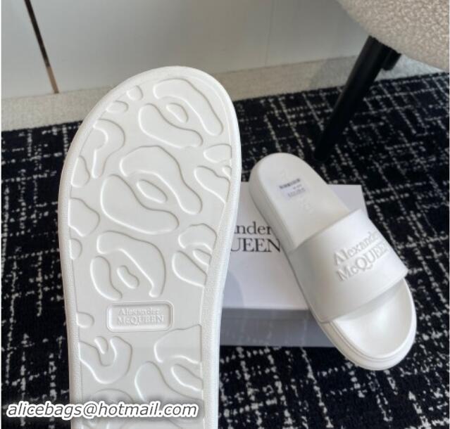 Low Cost Alexander McQueen TPU Slide Sandals All White 430123