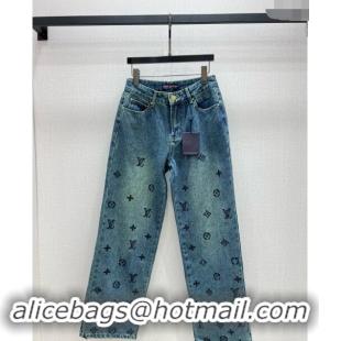 New Fashion Louis Vuitton Denim Jeans Pants 110802 Blue 2024