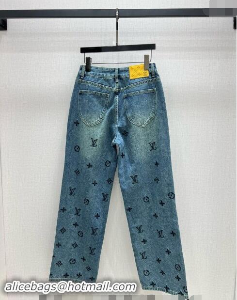 New Fashion Louis Vuitton Denim Jeans Pants 110802 Blue 2024