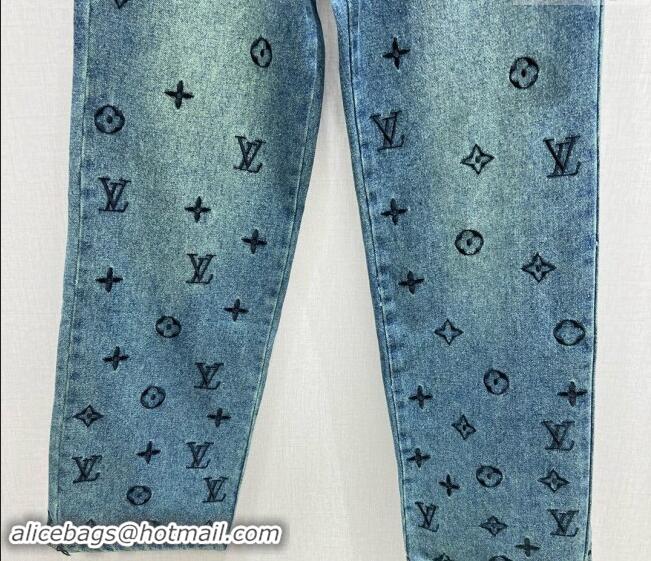 New Fashion Louis Vuitton Denim Jeans Pants 110802 Blue 2024