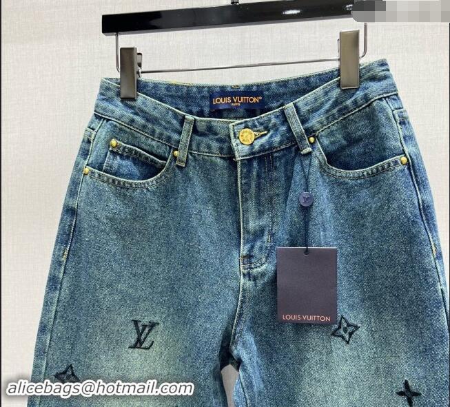 New Fashion Louis Vuitton Denim Jeans Pants 110802 Blue 2024