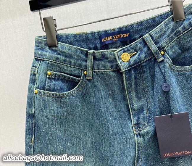 New Fashion Louis Vuitton Denim Jeans Pants 110802 Blue 2024