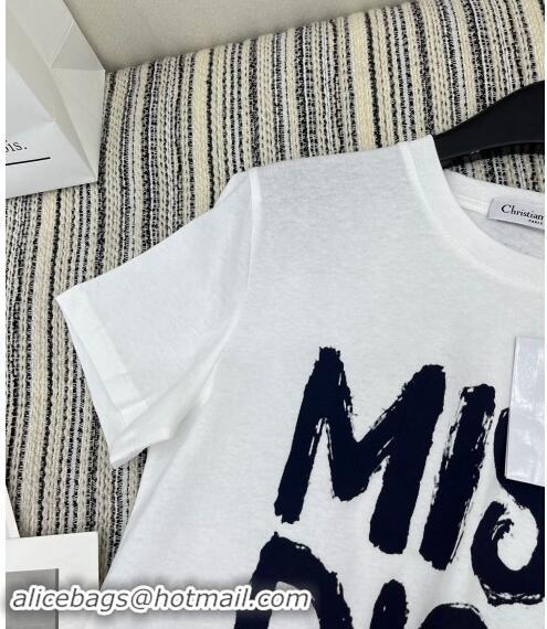 Buy Fashionable Dior Miss Dior T-Shirt 1108 White/Black 2024