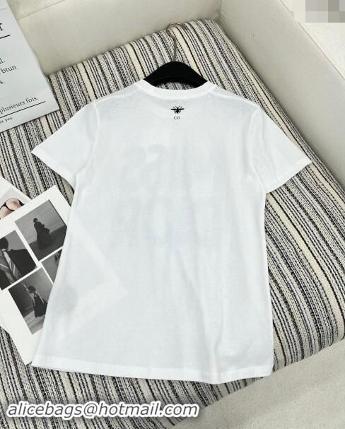 Buy Fashionable Dior Miss Dior T-Shirt 1108 White/Black 2024