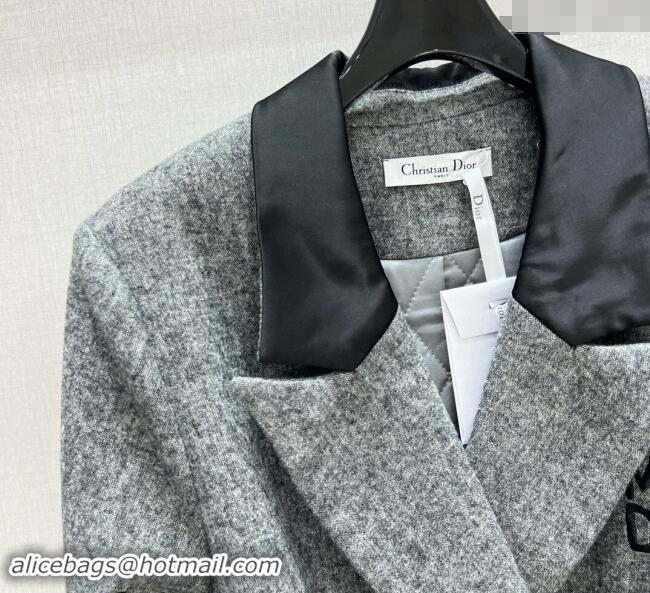 Super Quality Dior Miss Dior Long Coat 1108 Grey 2024