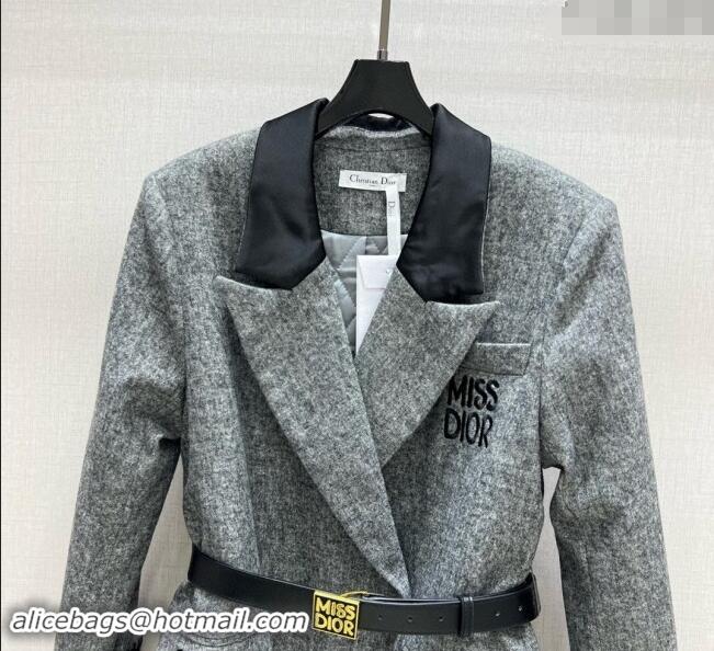 Super Quality Dior Miss Dior Long Coat 1108 Grey 2024