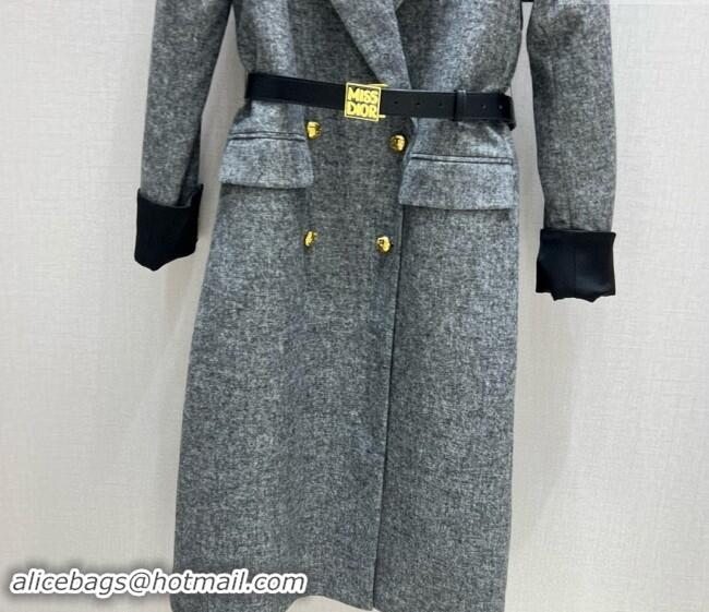 Super Quality Dior Miss Dior Long Coat 1108 Grey 2024