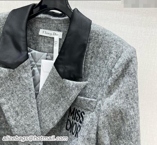 Super Quality Dior Miss Dior Long Coat 1108 Grey 2024