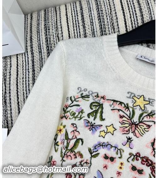 ​Top Quality Dior Embroidered Sweater 1108 White 2024