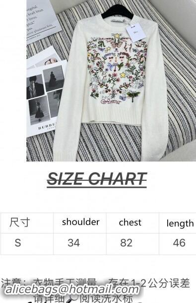 ​Top Quality Dior Embroidered Sweater 1108 White 2024