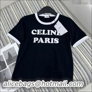 Shop Duplicate Celine T-Shirt 1108 Black 2024