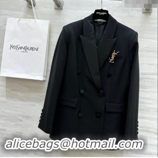 ​Reasonable Price Saint Laurent Brooch Jacket 1108 Black 2024