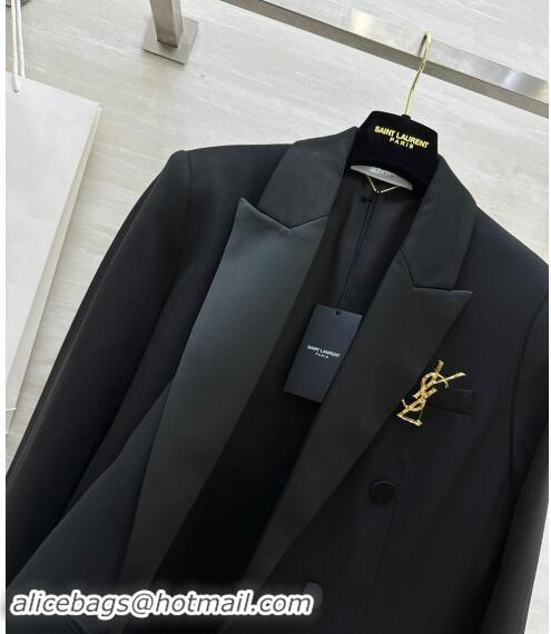 ​Reasonable Price Saint Laurent Brooch Jacket 1108 Black 2024