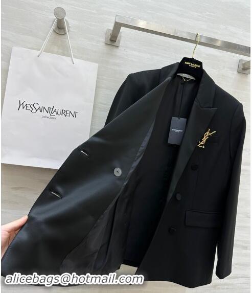 ​Reasonable Price Saint Laurent Brooch Jacket 1108 Black 2024