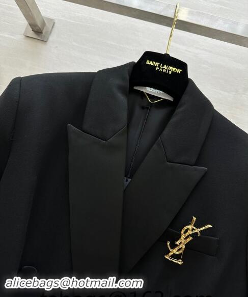 ​Reasonable Price Saint Laurent Brooch Jacket 1108 Black 2024