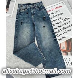 Well Crafted Miu Miu Denim Jeans Pants with Charm 8055 Blue 2024