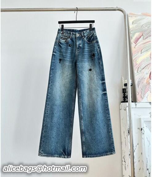 Well Crafted Miu Miu Denim Jeans Pants with Charm 8055 Blue 2024