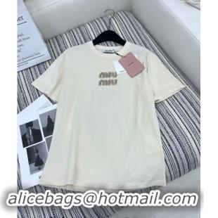 Affordable Price Miu Miu T-Shirt 1108 White 2024